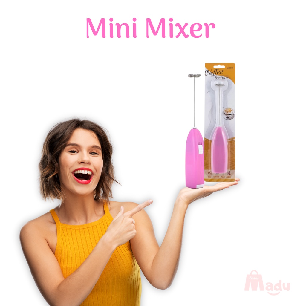 Mini Mixer Misturador Batedor de Bebidas Cremosas Café Cappuccino Espumadora de Leite Aparelho Portátil