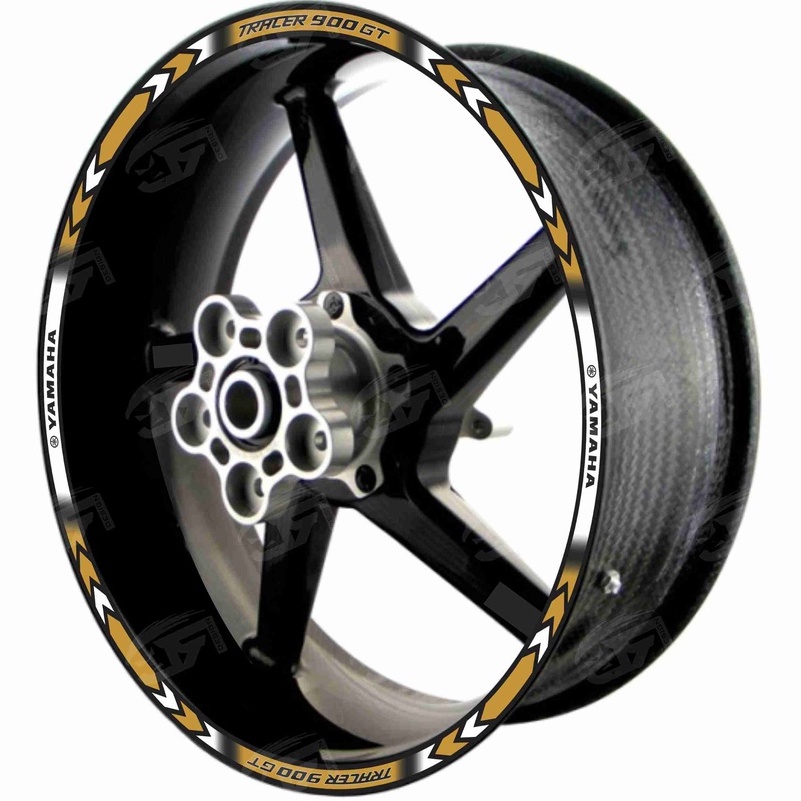 Adesivo Friso Refletivo Roda Moto Yamaha Tracer 900 GT 900GT MT-09 MT09 M01 ouro