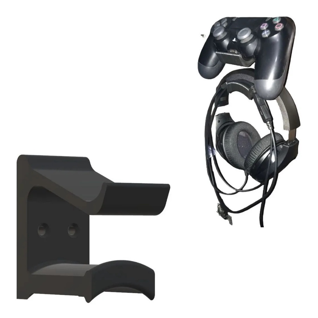 Suporte De Parede P/ 1 Controle Xbox One, Ps4, Ps3 + Headset