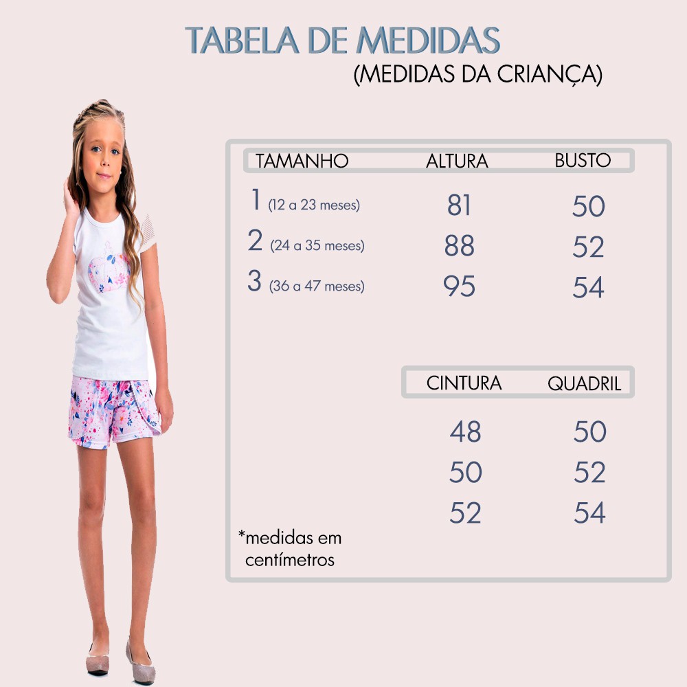 Pink Ninas  Tabela de medidas: como utilizá-la para medir meninas?
