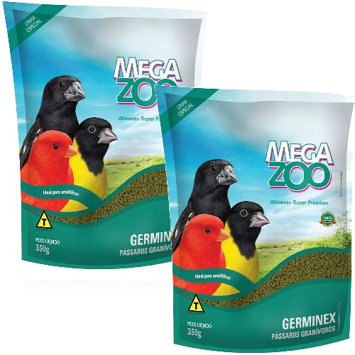 2 Ração Extrusada Super Premium P/ Germinex 350g - Megazoo