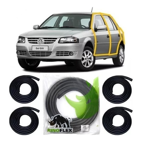 Kit 4 Borrachas Porta Lateral Gol Parati Santana Aba Lisa em Oferta na Shopee