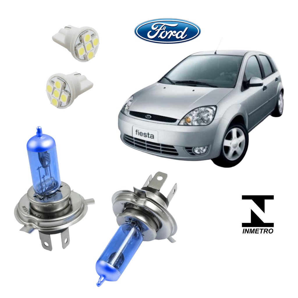 Par Lampada Farol Super Branca Ford Fiesta 2003 2004 2005 2006 + Brinde PROMOÇÃO SHOPEE