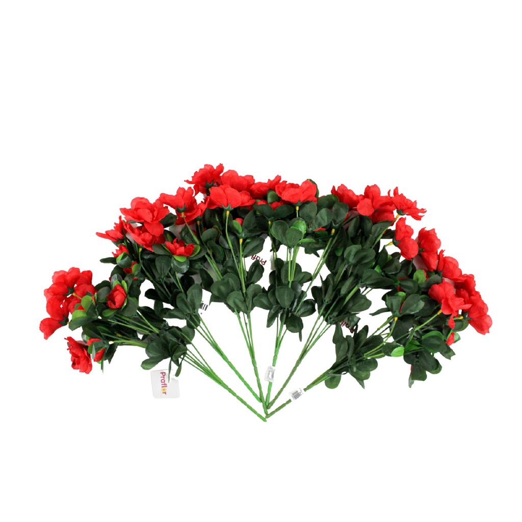 Kit 6 Mini Buque Azaleia Flor Planta Artificial Dobrável Vermelha | Shopee  Brasil