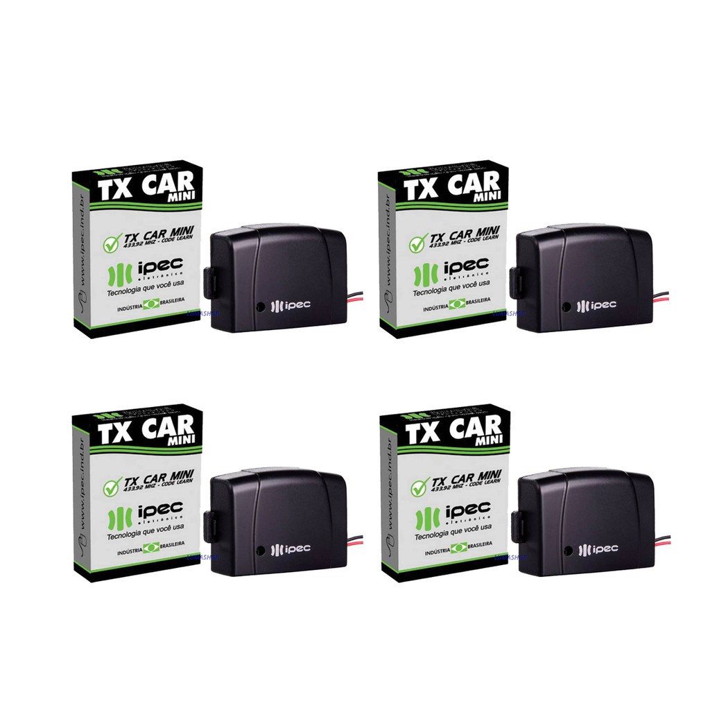 Kit 4 Controle Portão Farol Carro Moto Tx Car 433,92 mhz Ppa Garen Rcg Seg Acton Gmax Ipec Mc Garcia