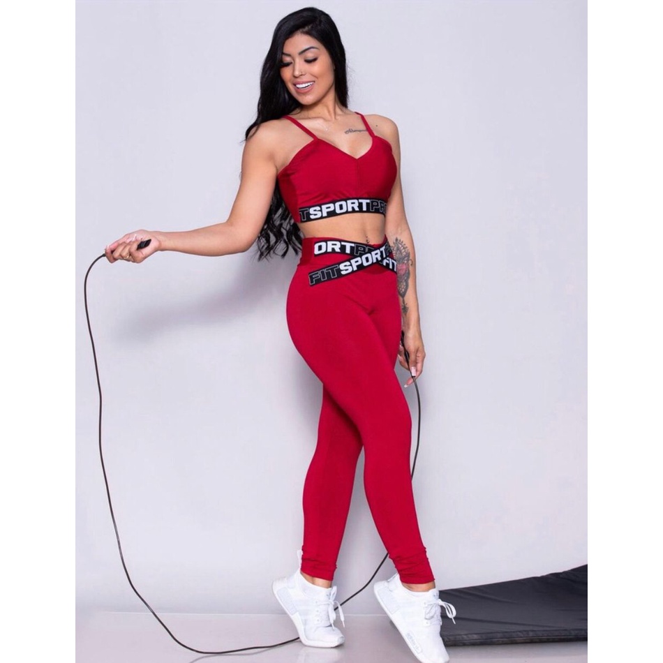 Conjunto de academia , calça legging  academia feminina suplex cós alto  Fitness Leg roupa academia feminina