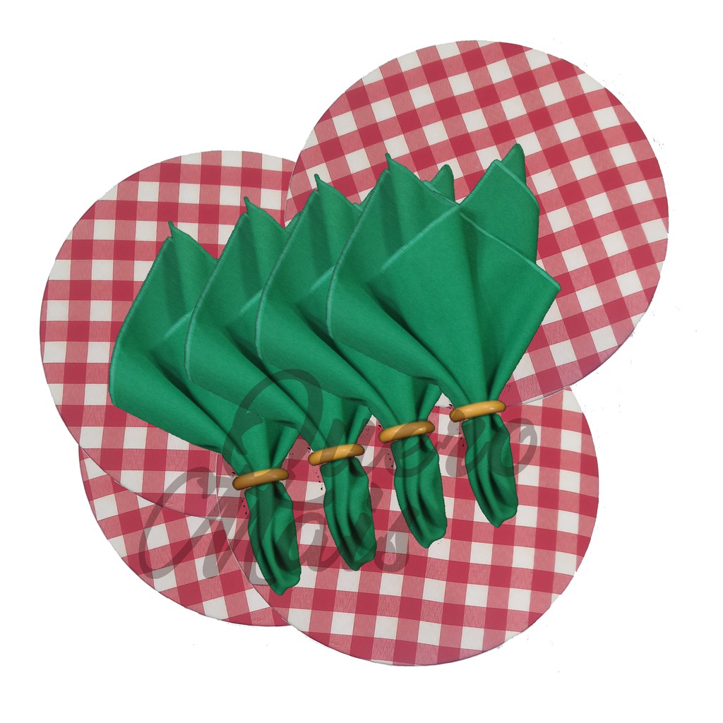 Capa De Sousplat Xadrez Pizza com guardanapo em Oferta na Shopee