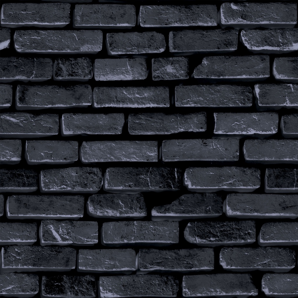 Papel De Parede Adesivo Tijolos Envelhecidos Preto Quarto Sala Tijolinhos Rústico Lavável 1m x 50cm