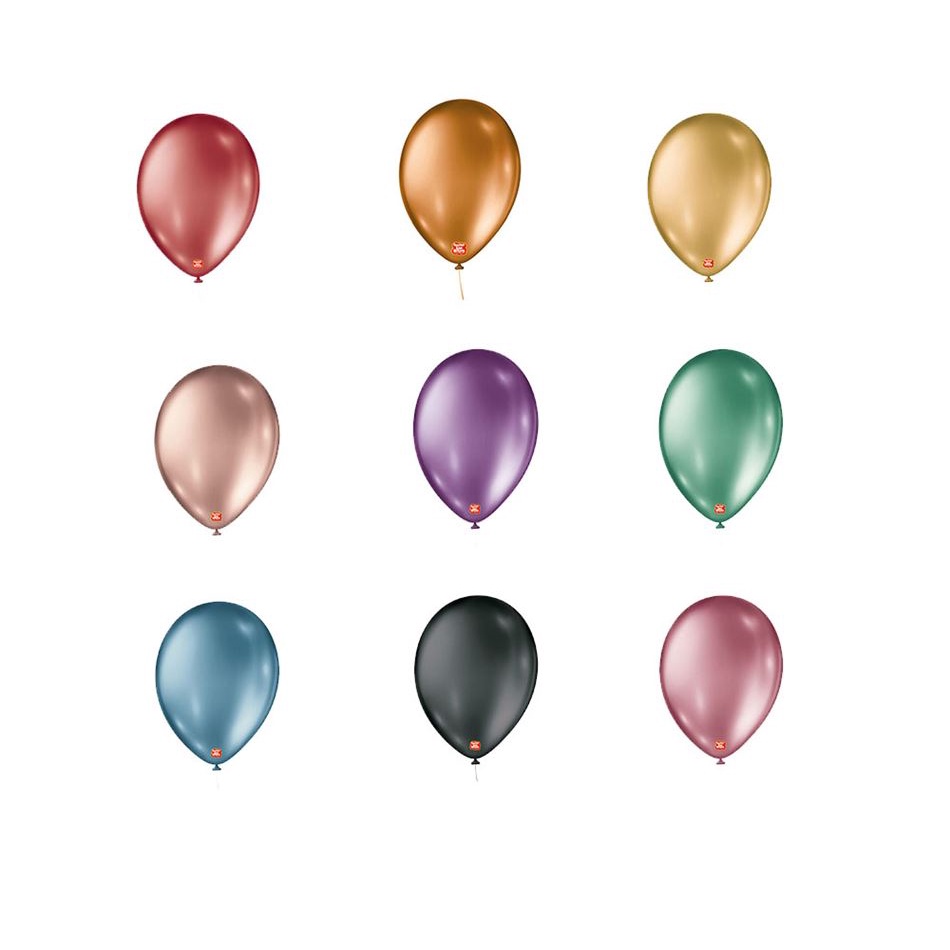 Balões São Roque Metalizado Nº 9 C/25un Escolha á cor em Oferta na Shopee