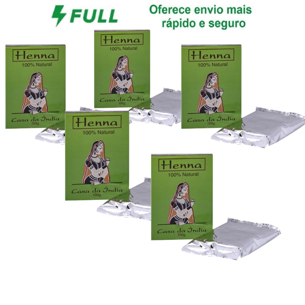 Henna Composta Casa Da Índia Kit 5 Unid