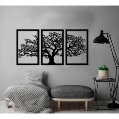 Conjunto De Placas Decorativas Quadro Vazado Arvore Da Vida Mdf 3mm