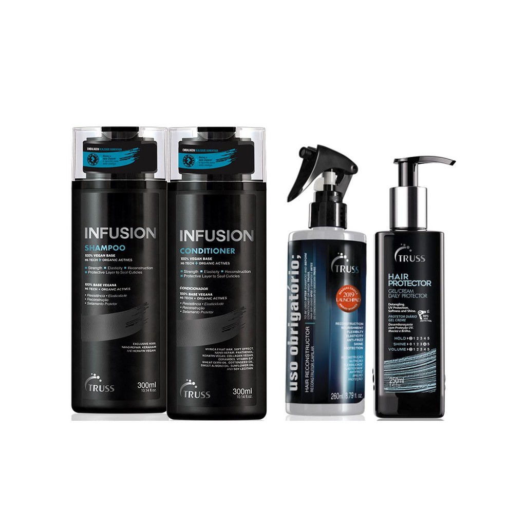 Truss Infusion Shampoo e Condicionador e Hair Protector e Uso Obrigatório
