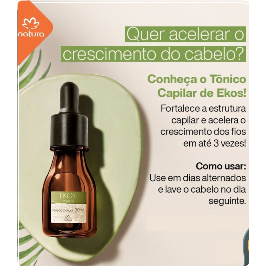 Tônico Capilar Patauá Ekos Natura 30ml | Shopee Brasil
