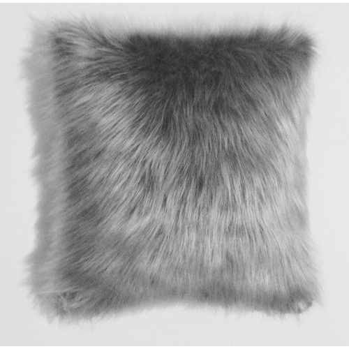 Capa Almofada Fofa Cinza  Pelo Longo Luxo Nórdico