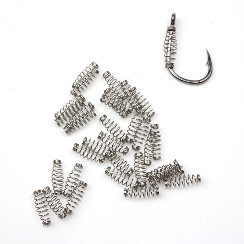 100pcs Mola Alimentadora De Isca De Anzol Para Mosca De Carpa Acessórios De Pesca Jig Fishhook Spring Tackle Tool em Oferta na Shopee