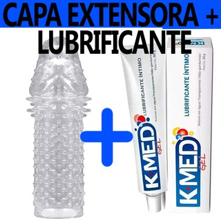 CAPA EXTENSORA PENIANA + LUBRIFICANTE INTIMO K-MED 50G Sexy Sex Shop
