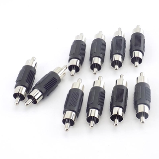 10 Pçs/Lote Adaptador De Vídeo RCA Macho Para Conector Acoplador Plugue De Áudio CCTV Camea Microfone Cabo De Conexão