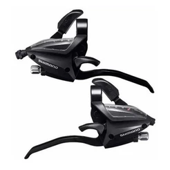 KIT ALAVANCA CÂMBIO SHIMANO EF500 3X7 21V RAPID FIRE MANETE INTEGRADA V-BRAKE DISCO ORIGINAL PAR