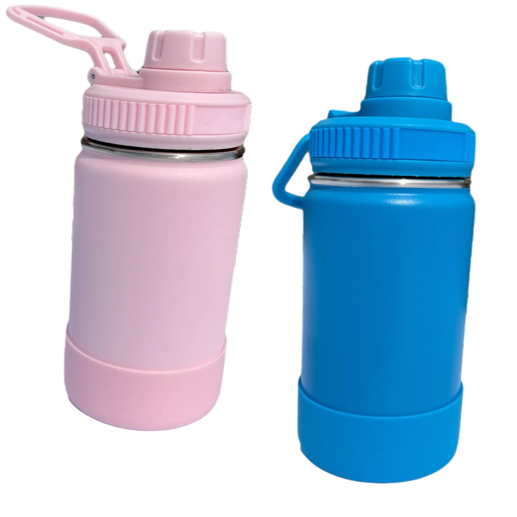 Garrafa Térmica Aço Inox Squeeze Isolada A Vácuo Com Borracha 350ML