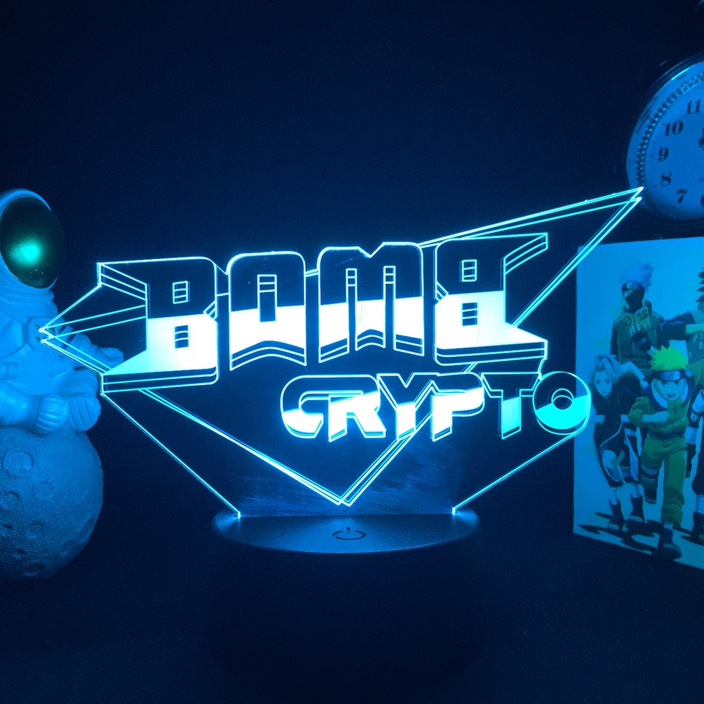 Jogo Bomb Crypto Luminária LED 3D Noturna Presente e Decoração