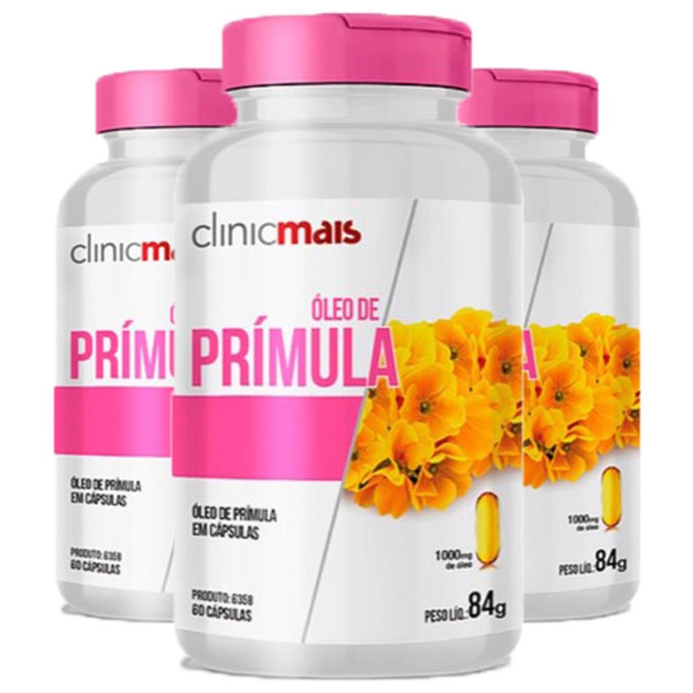 3x Óleo De Prímula 1000mg - 60 Cápsulas Clinicmais