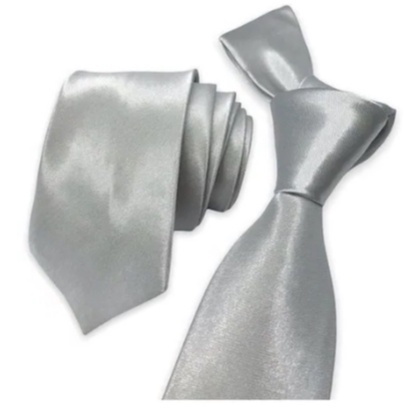 Gravata Lisa Prata Masculina Padrinhos Casamentos Noivos em Oferta na Shopee