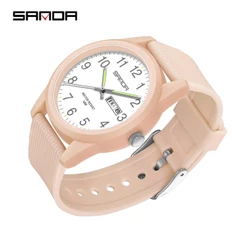 SANDA Relógio De Quartzo Digital Com Display LED De Cor Lisa Estilo Romântico Luminoso/Legal/Personalidade 6088-89/16
