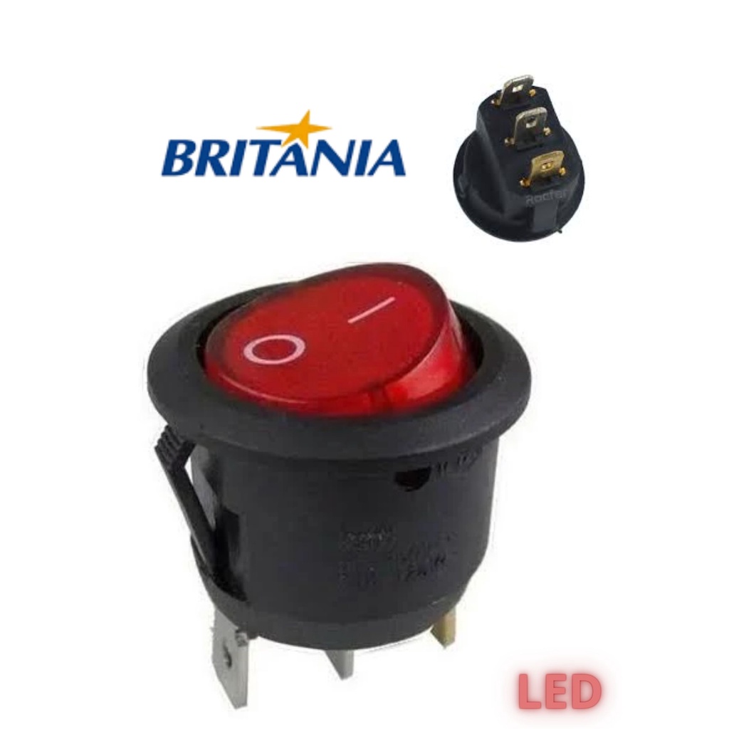 Interruptor botão redondo para cafeteira Britânia Cb15 Cp15 Cp30 Cp38 (tem vídeo mostrando o interruptor de cafeteira)
