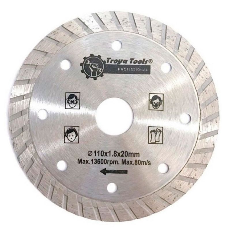 Disco Diamantado Turbo 110mm X 20mm X 16mm - Troya Tools em Oferta na Shopee