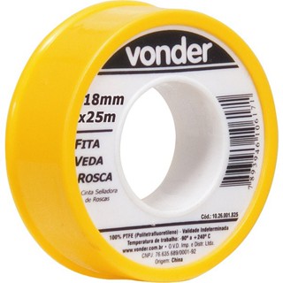 Fita veda-rosca 18 mm x 25 m VONDER em Oferta na Shopee