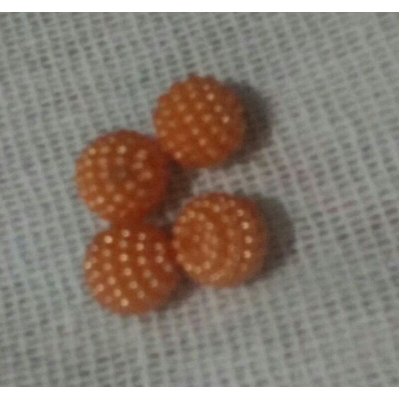 4 Pérolas Craquelada ou Amora Laranja 10mm com furo passante