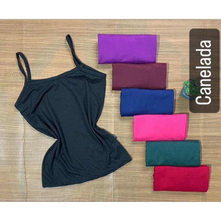 Kit Blusa Regata Feminina Alcinha Em Malha Canelada em Oferta na Shopee