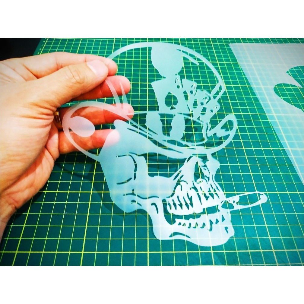 Stencil Caveira com Cartola para Aerografias e Pinturas