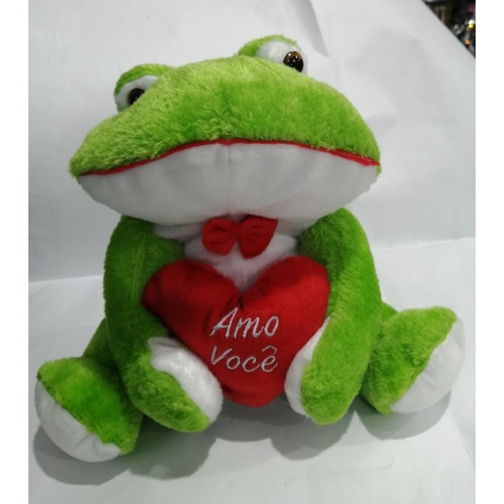 Pelúcia Sapo Com Coração Amo Você Namorados Fofinho