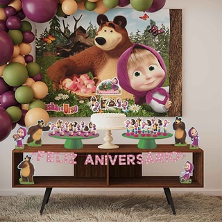 Kit Festa Marsha e o Urso Aniversário Criança Infantil