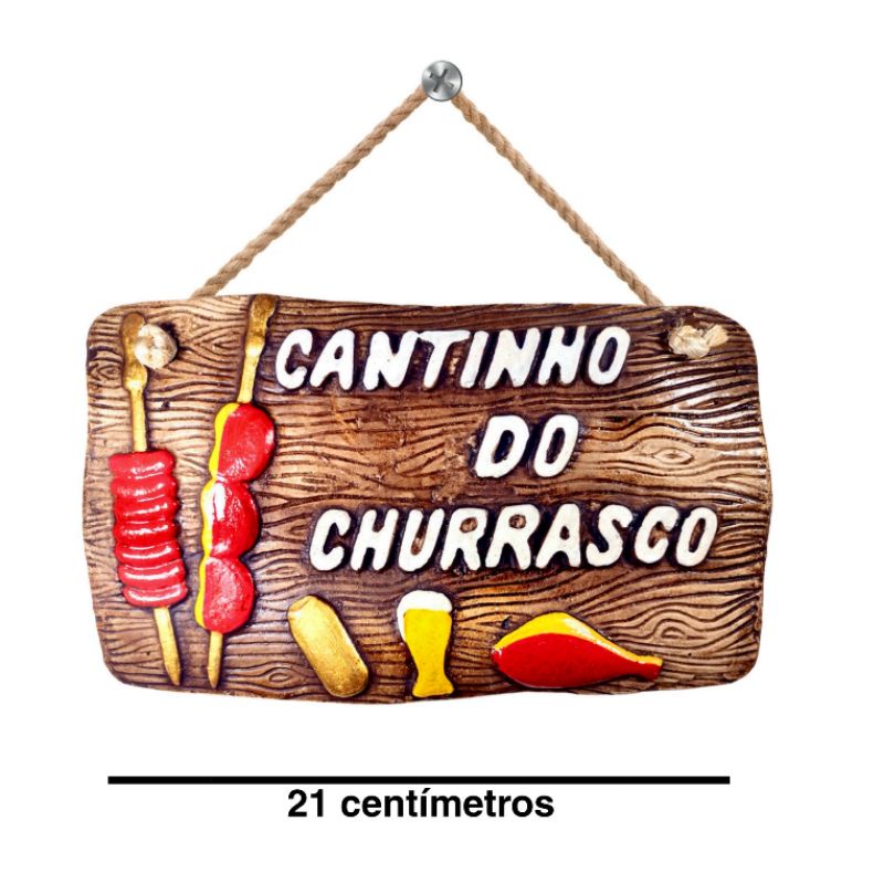 placa quadro decorativo Cantinho do churrasco área gourmet — imagem 2 de 2
