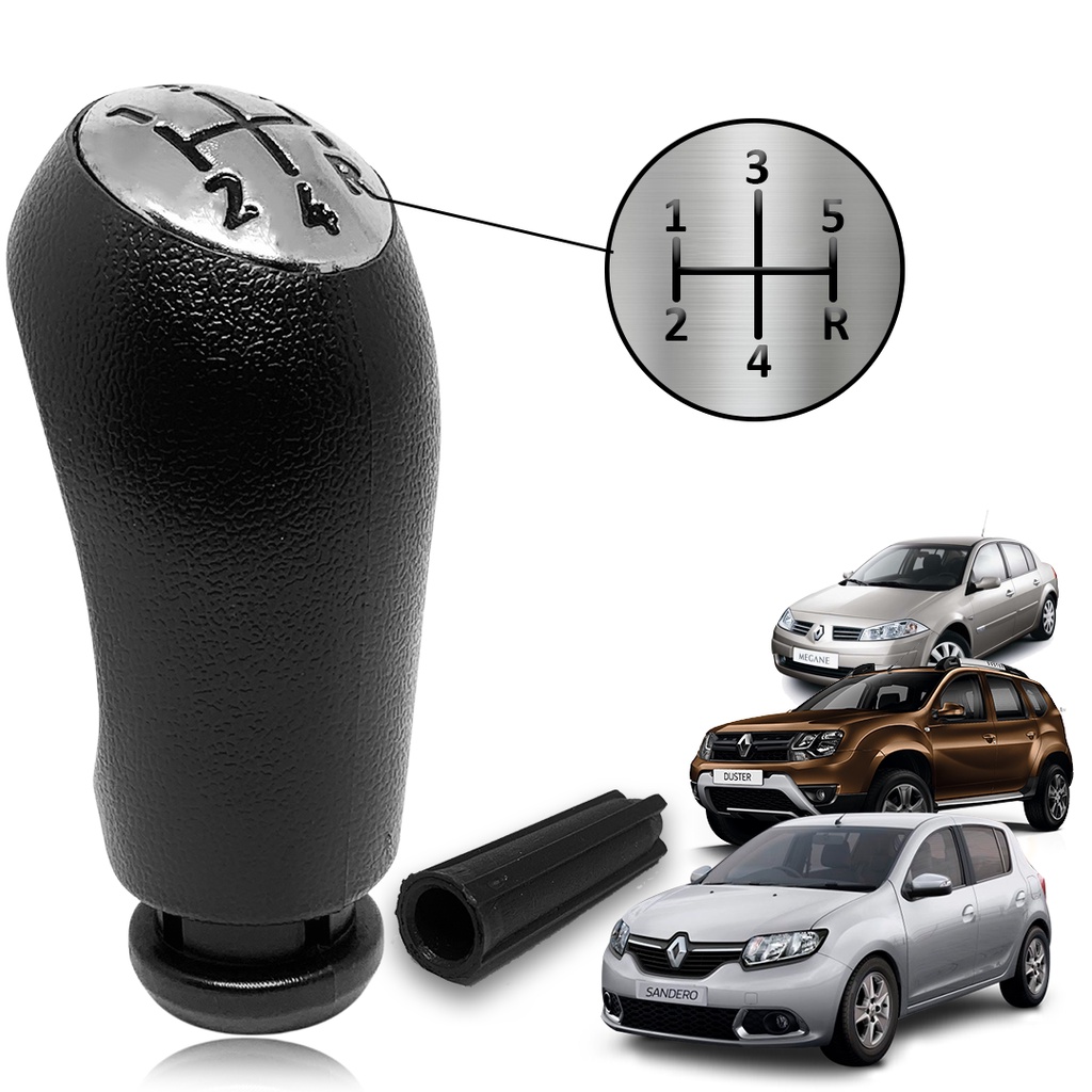 Bola Manopla Câmbio Renault Logan Sandero Fluence Duster Megane Cromado C/ Bucha em Oferta na Shopee