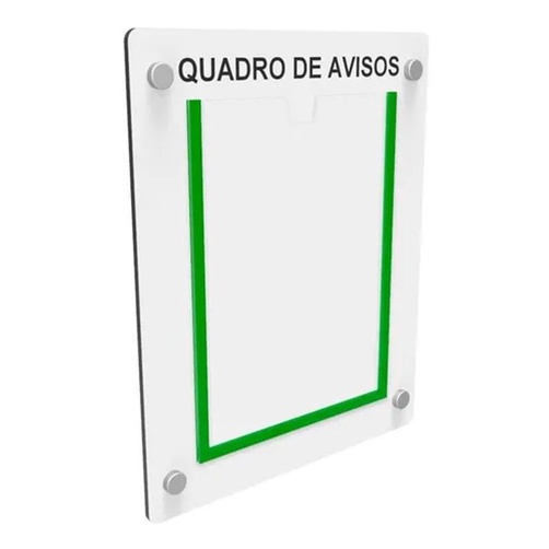 Quadro De Aviso/Gestão Mdf 1 Display Vertical A4 Acrílico6