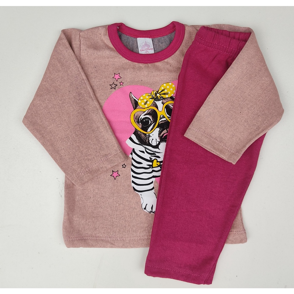 Conjunto Moletom Infantil Peluciado flanelado Feminino ou Masculino Tamanho do 1 ao 16 Promoção