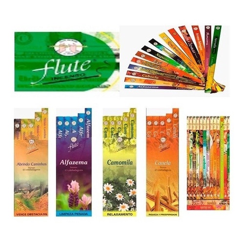 Incenso Flute Box De 25 Caixas 8 Varetas Até 5 Aromas