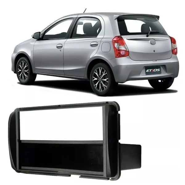 Moldura Painel DVD 1 Din 2 Din Central Multimidia Toyota Etios 2015