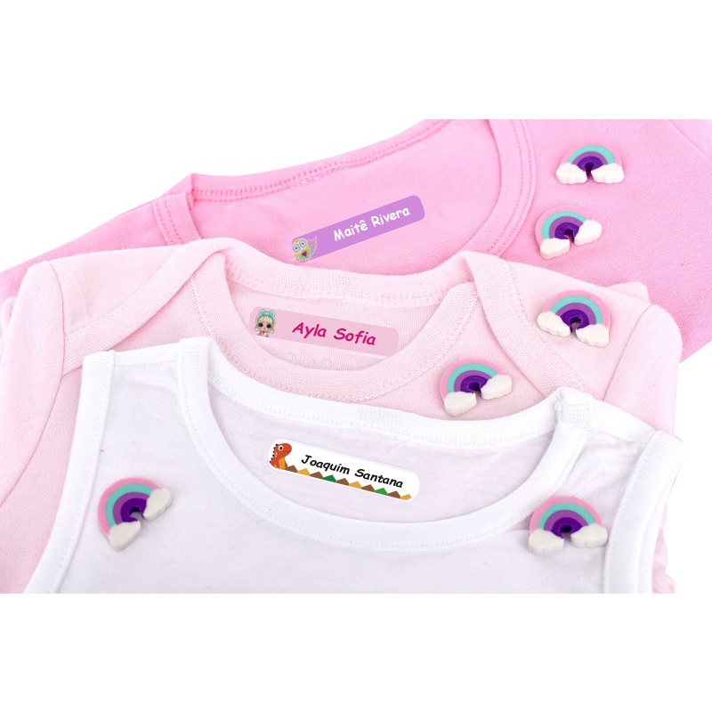 40 Etiqueta Escolar de Identificação Para Roupa Personalizada Termocolante