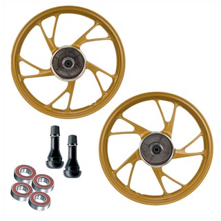 Roda Liga Leve Pe De Galinha Dourada Titan Fan 150 - Tambor - Bico Ar Sem Camara + Rolamentos