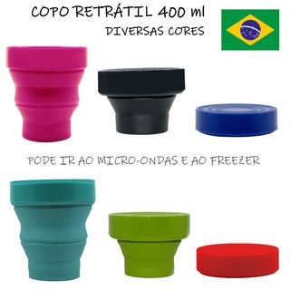 Copo Retrátil e dobrável GRANDE 400ml -  Copo reutilizável e resistente