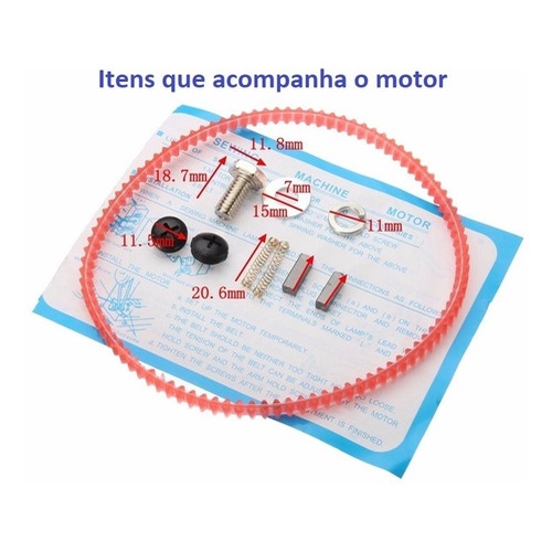 Motor P/ Maquina Costura Doméstica Singer Elgin - Preto