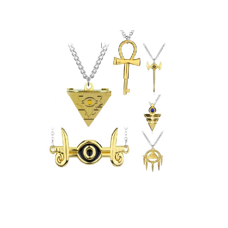 Cordão Colar Yugioh Reliquias do Milênio Anel Chave Vara Bastão Olho Balança Pirâmide de Luz Geek Presente Anime Seto Kaiba Pegasus Cosplay
