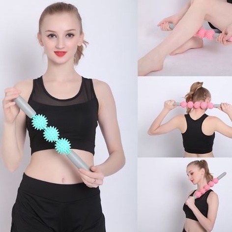 Rolo Bastão Para Liberação Miofascial Anti Celulite Massagem Profissional Espinhos