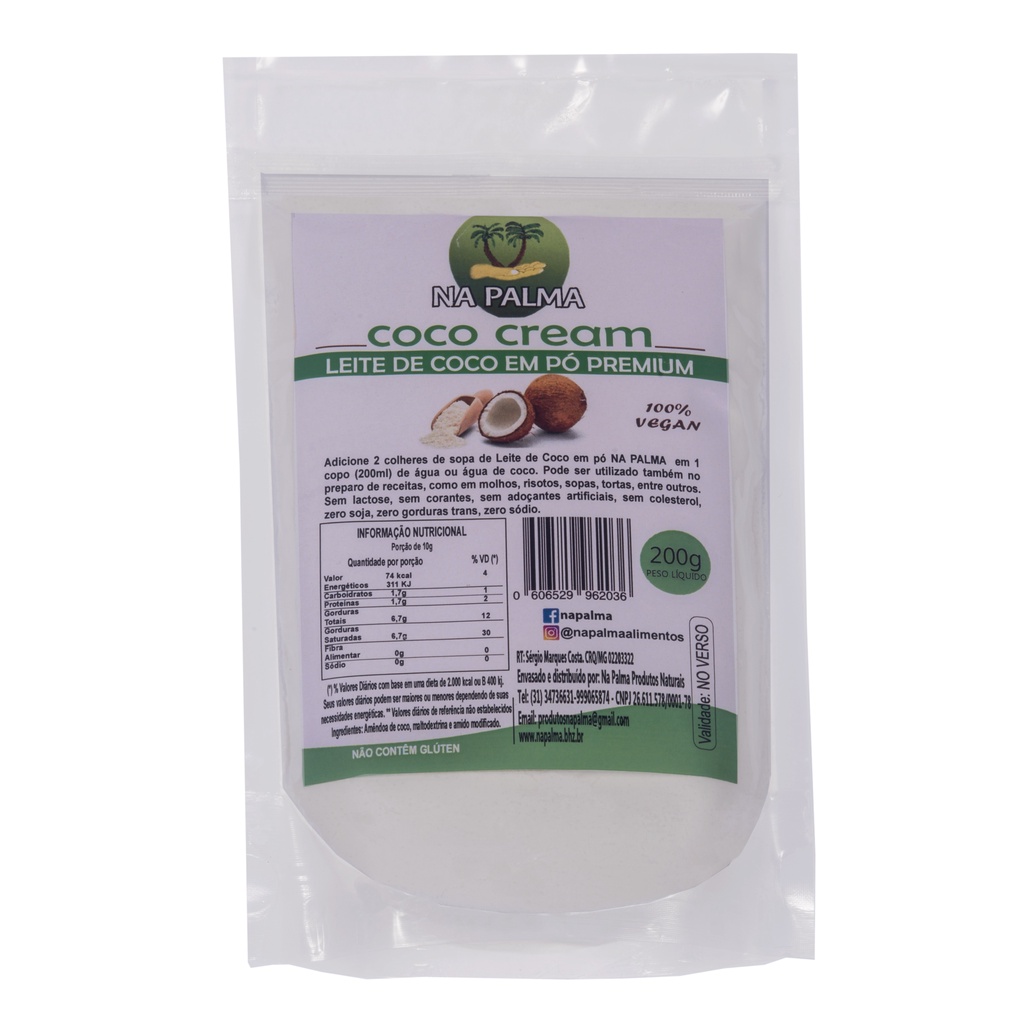 Leite De Coco Em Pó Na Palma Premium 200grs