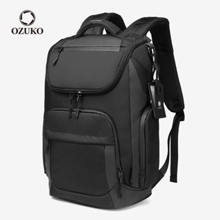 OZUKO Homens De Grande Capacidade Mochila Para Laptop À Prova D'água Viagem De Negócios Carregamento USB em Oferta na Shopee