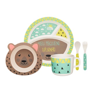 Conjunto Refeição Infantil 5 Peças Ursinho